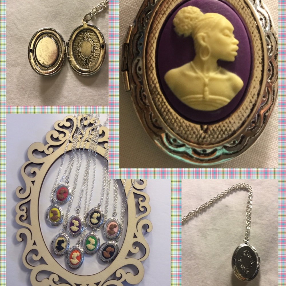 Purple Vintage Cameo Locket